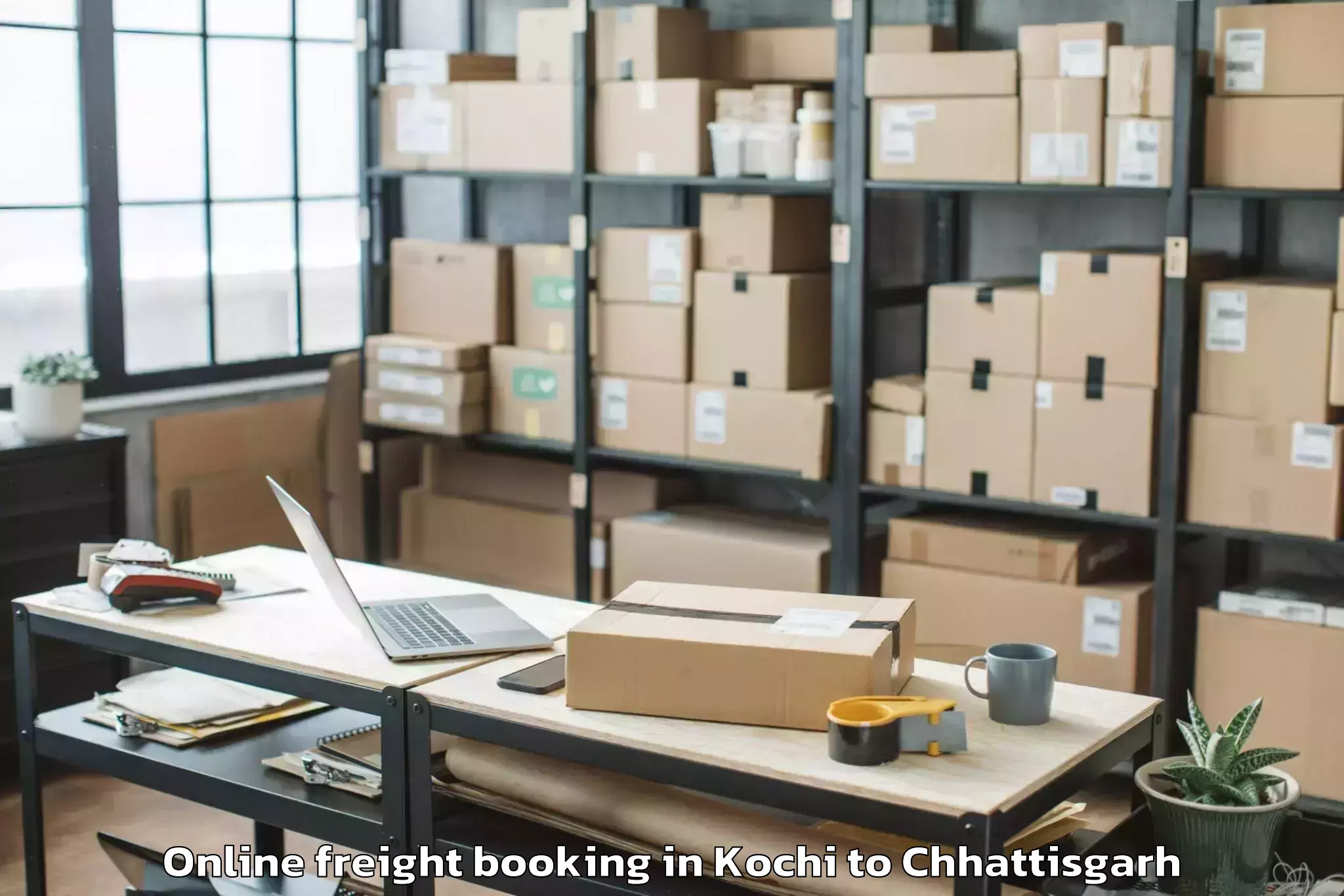 Quality Kochi to Gariyaband Online Freight Booking